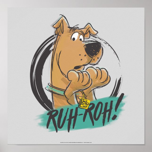 Affiche Scooby-Doo "Ruh Roh !" Croquis de marqueur (Devant)