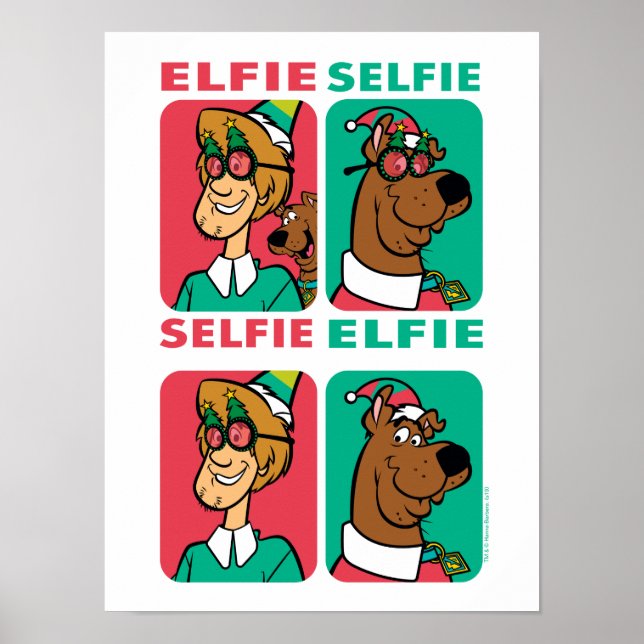 Affiche Scooby-Doo & Shaggy "Elfie Selfie" (Devant)