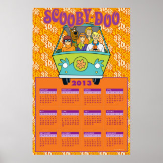 Affiche Scooby-Doo The Mystery Machine 2013 Calendrier