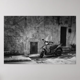 Affiche Scooter en noir et blanc