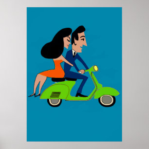 Affiche Scooter Girl, ajouter du texte