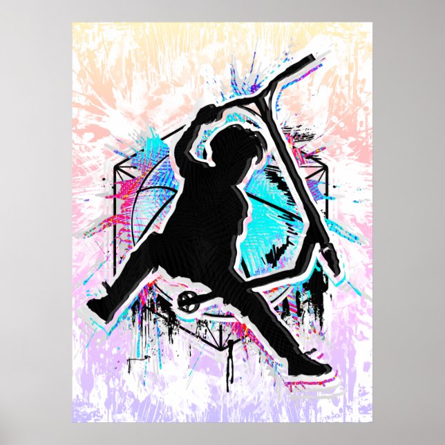 Affiche Scooter Retro - Stuntscooter - Kick Stunt Scooter (Devant)