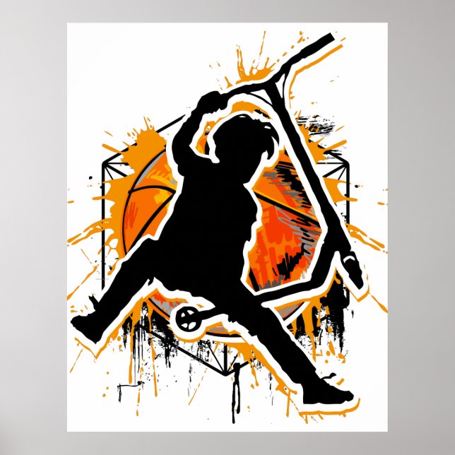 Affiche Scooter Retro - Stuntscooter - Kick Stunt Scooter (Devant)