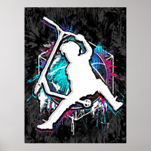 Affiche Scooter Retro - Stuntscooter - Kick Stunt Scooter