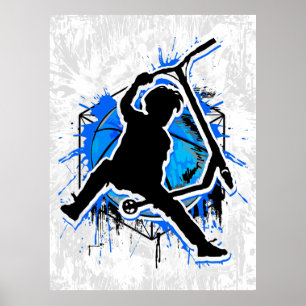 Affiche Scooter Retro - Stuntscooter - Kick Stunt Scooter