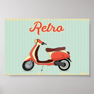 Affiche Scooter Retro vintage