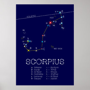 Affiche Scorpie Constellation Zodiaque