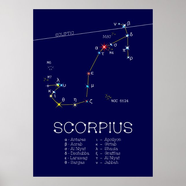 Affiche Scorpie Constellation Zodiaque (Devant)