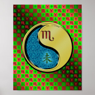 Affiche Scorpio & Chèvre métallique