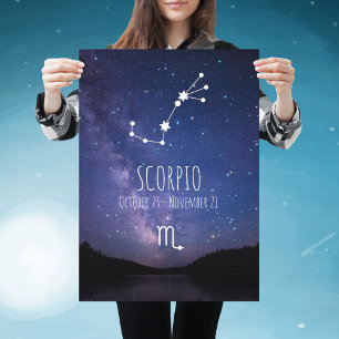 Affiche Scorpio   Constellation Zodiaque personnalisée