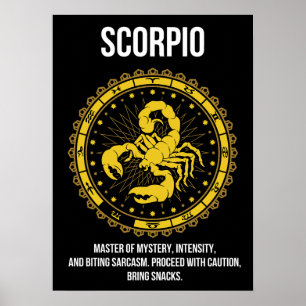 Affiche Scorpio - Horoscope, Funny Zodiac Sign Humour