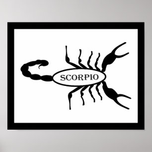 Affiche Scorpio noir Scorpion étoile
