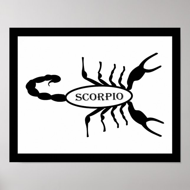 Affiche Scorpio noir Scorpion étoile (Devant)