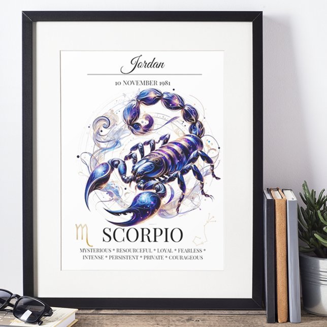 Affiche Scorpio Personnalisé Elégant Zodiac Aquarelle (Créateur téléchargé)
