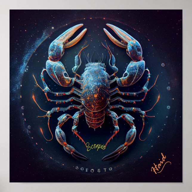 Affiche Scorpio Zodiac Sign - AI (Devant)