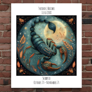 Affiche Scorpion Nom & Anniversaire Zodiaque Astrologie