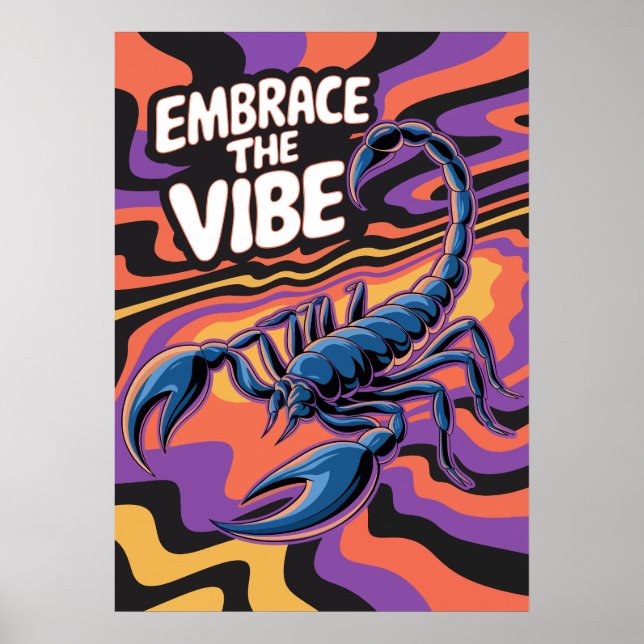 Affiche Scorpion psychédélique Embrassez l'art vidéo (Devant)