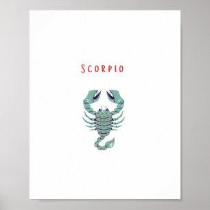 Affiche Scorpion rose, zodiaque, signe du zodiaque