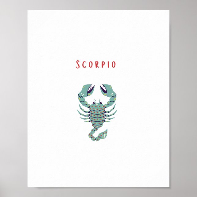 Affiche Scorpion rose, zodiaque, signe du zodiaque (Devant)