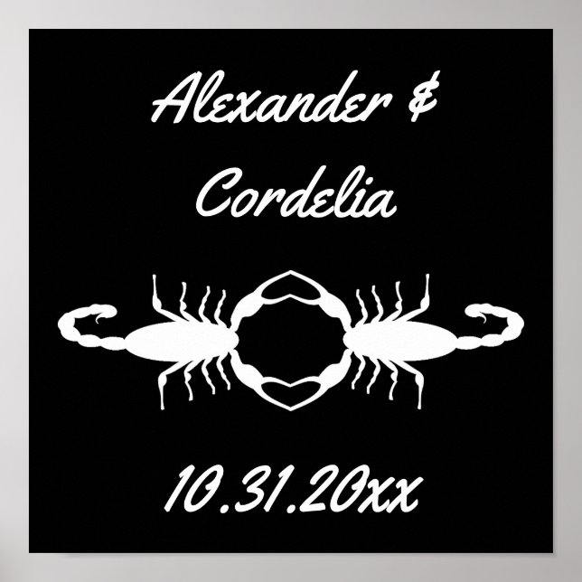 Affiche Scorpions de mariage blanc gothique personnalisés (Devant)