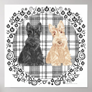 Affiche Scotties tartan