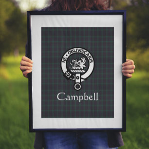 Affiche Scottish Campbell Crest Badge & Tartan