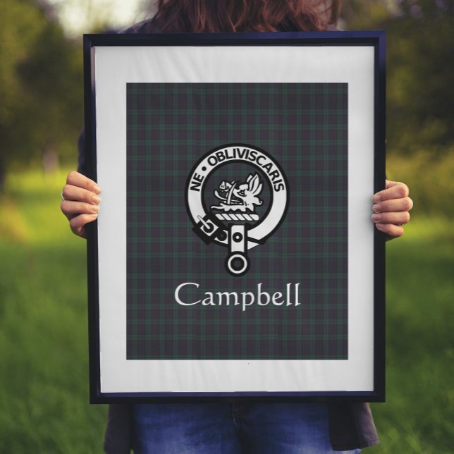 Affiche Scottish Campbell Crest Badge & Tartan (Créateur téléchargé)