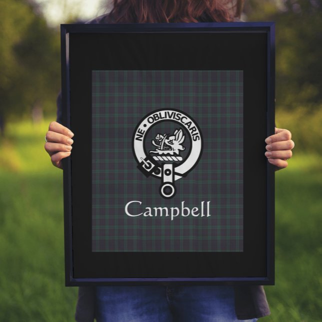 Affiche Scottish Campbell Crest Badge & Tartan (Créateur téléchargé)