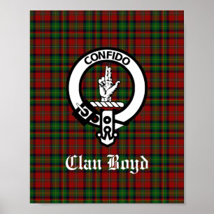 Affiche Scottish Clan Boyd Crest Badge & Tartan 