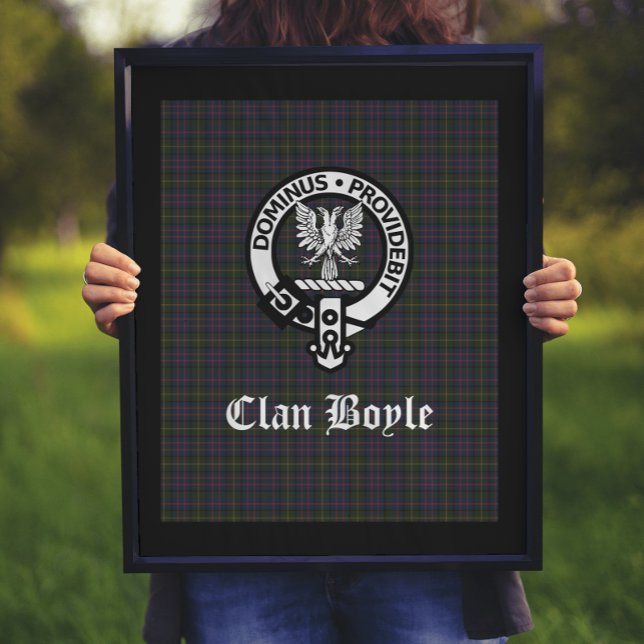 Affiche Scottish Clan Boyle Crest Badge & Tartan (Créateur téléchargé)