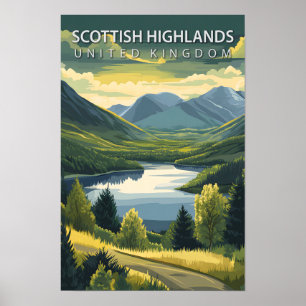 Affiche Scottish Highlands Royaume-Uni Travel