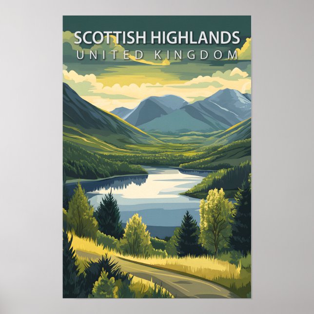 Affiche Scottish Highlands Royaume-Uni Travel (Devant)