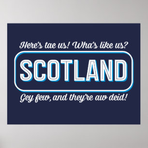 Affiche Scottish Poem, Qu'est-ce que nous aimons ? Toast