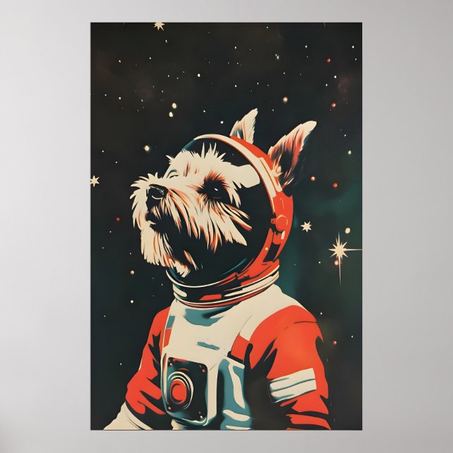 Affiche Scottish Terrier Astronaut Poster, Scottish (Devant)