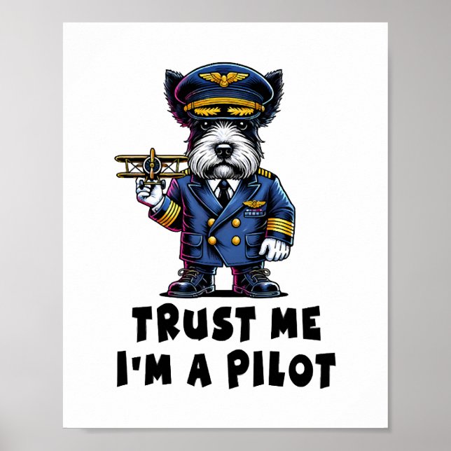 Affiche Scottish Terrier Faites-moi confiance Je Suis Pilo (Devant)
