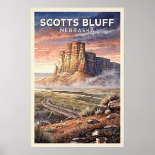 Affiche Scotts Bluff Nebraska Voyage Vintage