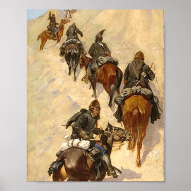 Affiche Scouts Escalade A Mountain Frederic Remington (Devant)
