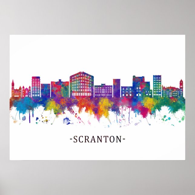 Affiche Scranton Pennsylvania Skyline (Devant)