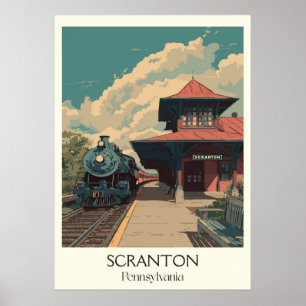 Affiche Scranton Pennsylvania Vintage Historic Station Art