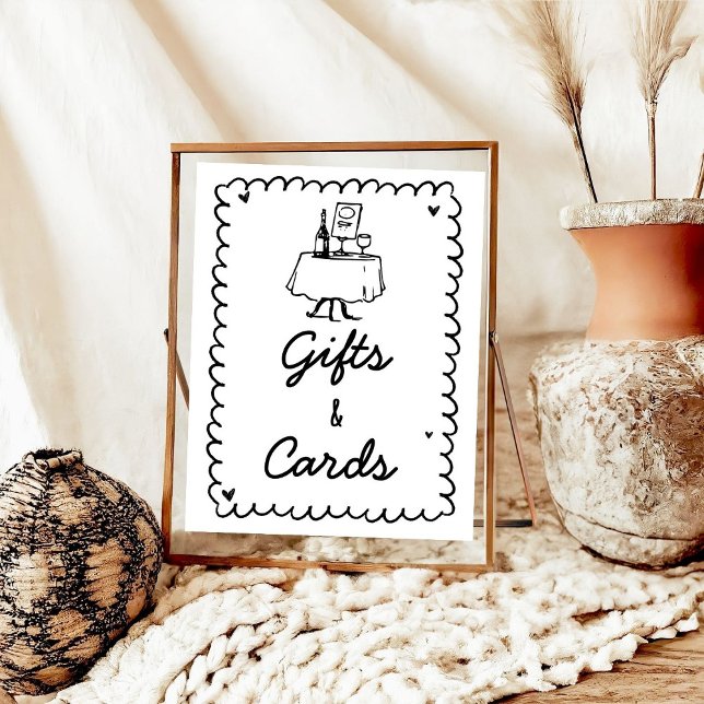 Affiche Scribble à la main Cocktail Cadeaux et cartes (Créateur téléchargé)