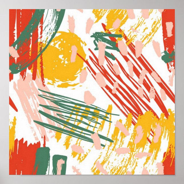 Affiche Scribble Abstrait (Devant)