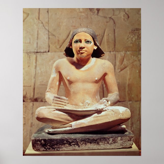 Affiche Scribe assise à pattes croisées (Devant)