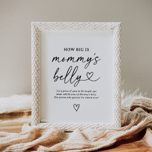 Affiche Script Baby shower Quelle est la taille du ventre