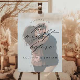 Affiche Script Bienvenue la Nuit Avant le Dîner de Répétit