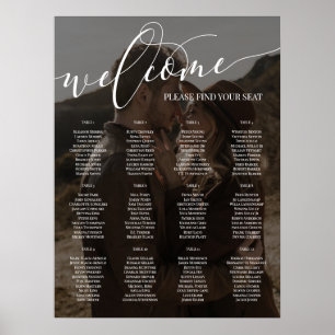 Affiche Script blanc Bienvenue Photo Mariage 12 tableaux