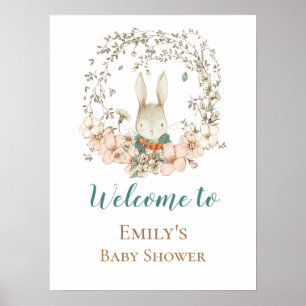 Affiche Script Bunny vintage Bienvenue au panneau de Baby