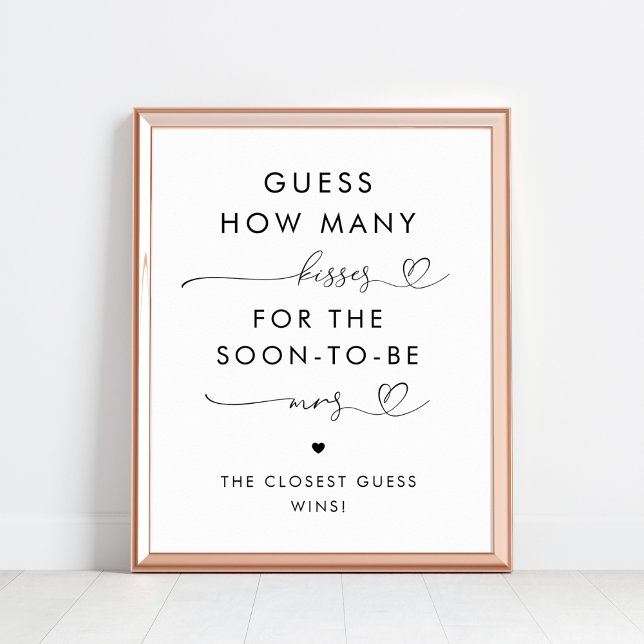 Affiche Script cardiaque Combien de baisers signe de Fête  (Créateur téléchargé)