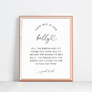 Affiche Script Coeur Chic Quelle taille a son ventre 8x10