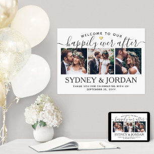 Affiche Script de bienvenue pour mariage avec photo Happil