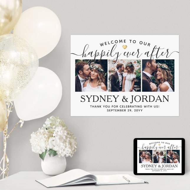Affiche Script de bienvenue pour mariage avec photo Happil (Créateur téléchargé)